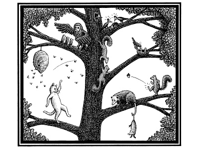 The Refinement Tree animals art artist artwork childrens illustration drawing hand drawn illustration ink tree