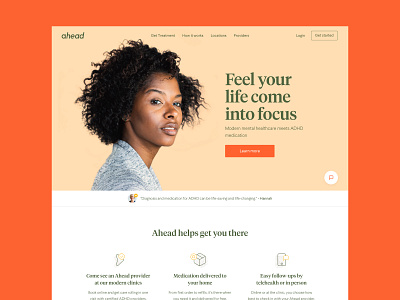 Ahead clean design e commerce hero home medical treatment typography ui ux web