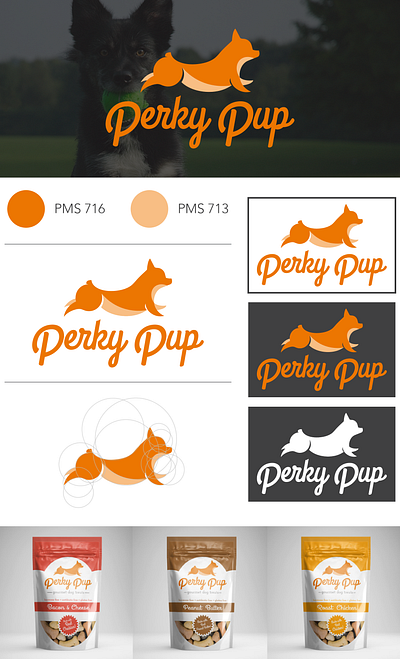 Perky Pup branding design identity logo vector