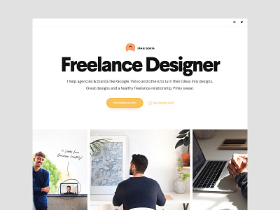 Iñaki Soria - Portfolio avatar clean design designer freelance one page portfolio typography ui ux web white