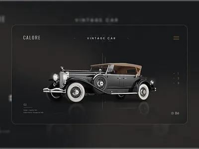 Vintage Cars Landing page Design branding clean design graphic design illustration logo minimal ui ux vector web