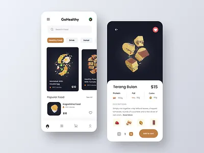 Healthy Food Mobile Apps Concept 3d app clean healthy food mobile minimal ui