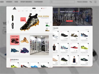 Adidas Shoes Landing page Design branding clean design graphic design illustration logo minimal ui ux vector web
