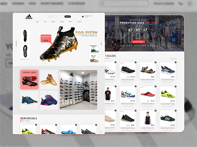 Adidas Shoes Landing page Design branding clean design graphic design illustration logo minimal ui ux vector web