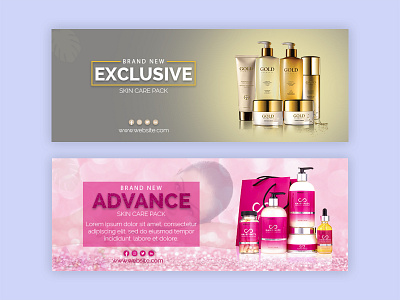 Cosmetics Social Media Post Banner ads advertising banner branding cosmetic cosmetics banner design facebook cover facebook cover design facebook post graphic design linkedin banner makeup product promotion banner social media social media post template twitter banner web banner