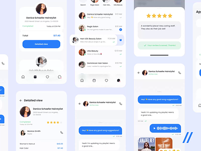 Beauty Salon Appointment Service android mobile animation app app design app interaction appointment beauty bill chat contact design interaction interface invoice ios app mobile motion salon ui ux