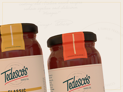 Tedesco's Sauce Co. Packaging - Sneak Peek 3d brand design brand identity branding design food packaging graphic design illustration labels logo logo design orange packaging sneak peek typography vector visual design yellow