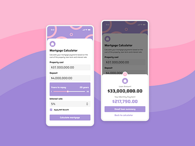 Daily UI 004 - Calculator calculator daily dailyui design mobile mortgage ui