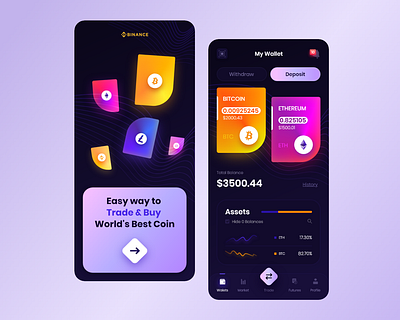 Cryptocurrency Wallet App Design app appdesign application branding cleandesign design mobile mobileapp modern productdesign ux website