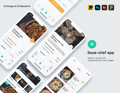 Startup app Sous-chef for iOS app chef cook cookbook ios recipe