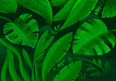 Organic green background background drawing green levies organic procreate