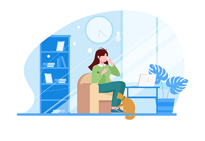 Home art flat girl illustration illustration art vector