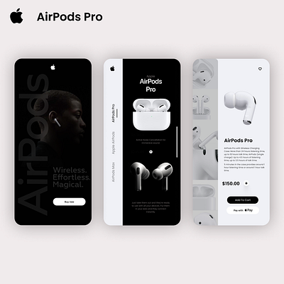 Apple AirPods Pro App concept 3d airpods animation app apple branding design graphic design illustration logo motion graphics ui ui design uidesign uiux web