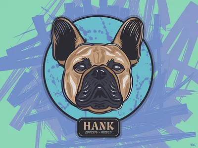 HANK XIX art design dog french bulldog frenchie hank illustration illustrator vector