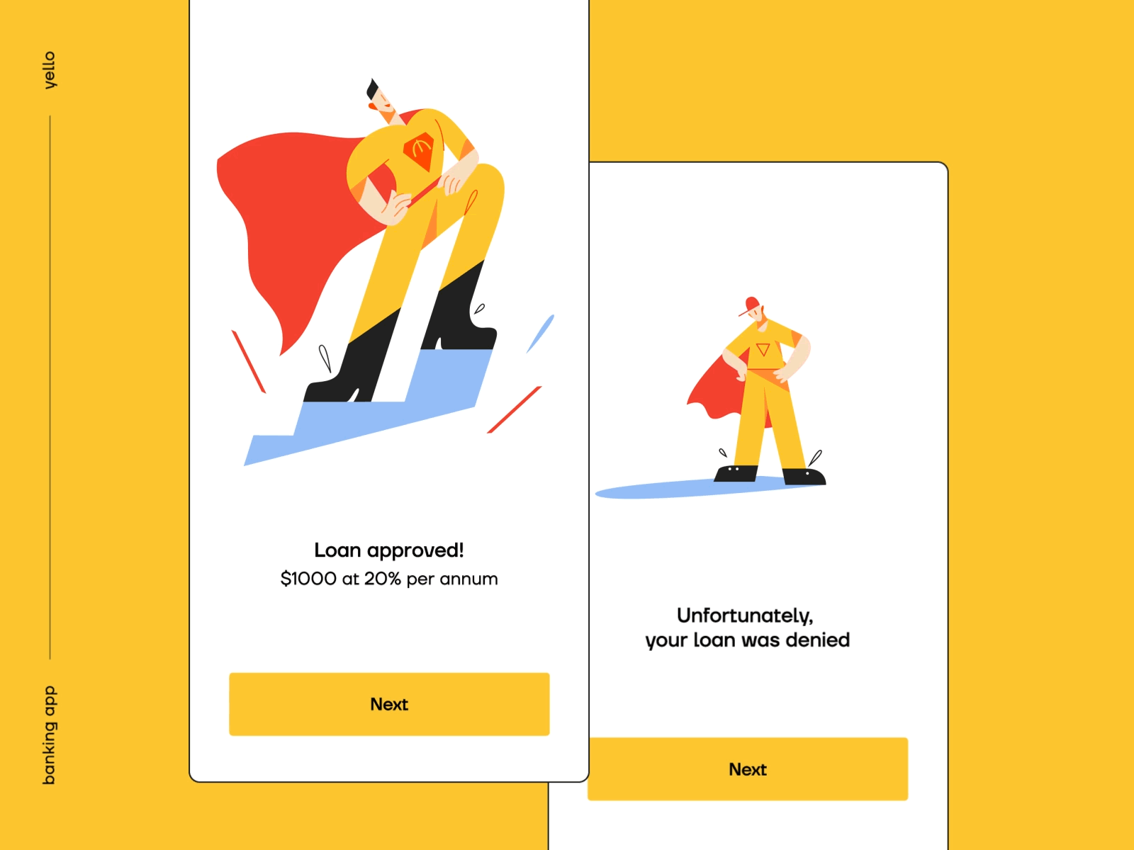 Bank Loan (Superman) - Illustrations & animations (JSON, Lottie) app design application bank bank account banking cash credit credit card credits finance funds json loan loans lottie lottiefiles offers sad superman upset