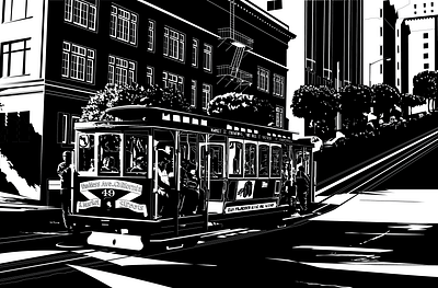 SF Street Car illustration vector