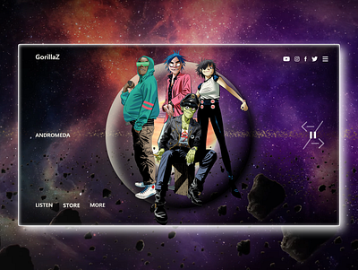 GorillaZ WebSite Home Page andromeda design ui uidesign uiux ux web webpage website