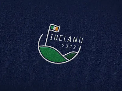 Ireland Trip Embroidery badge branding design embroider embroidery flag golf graphic design green illustration illustrator ireland logo vector