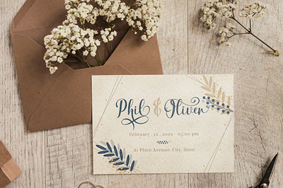 Wedding Card With Mahoni Script