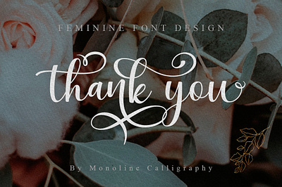 Thank You Card With Mahoni Script Font