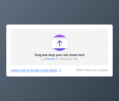 Upload a rate sheet app design design system file upload form form controls illustration interface settings ui uiux upload web