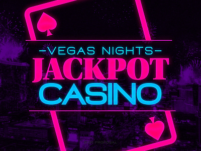 Vegas Nights Jackpot Casino branding casino cyan design gambling gaming identity logo neon pink pitch deck presentation vector