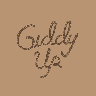 Giddy Up cowboy design hand drawn illustration lettering type typography