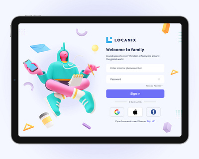 Creative Login Form Template app dashboard forgot password ios key log in login data minimal mobile onboarding password phone email username register sign in user experience user interface ux