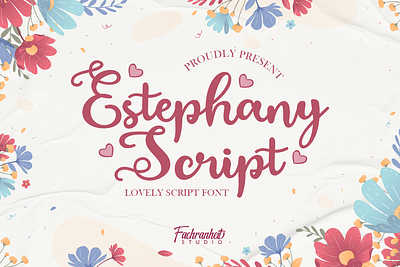 Estephany Script Font branding caligraphy cute design font font awesome font design illustration logo love script sweet typography vector