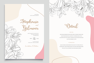 Wedding Card (Estephany Script) branding caligraphy cute design font font awesome font design illustration invitation logo love script sweet typography vector wedding card