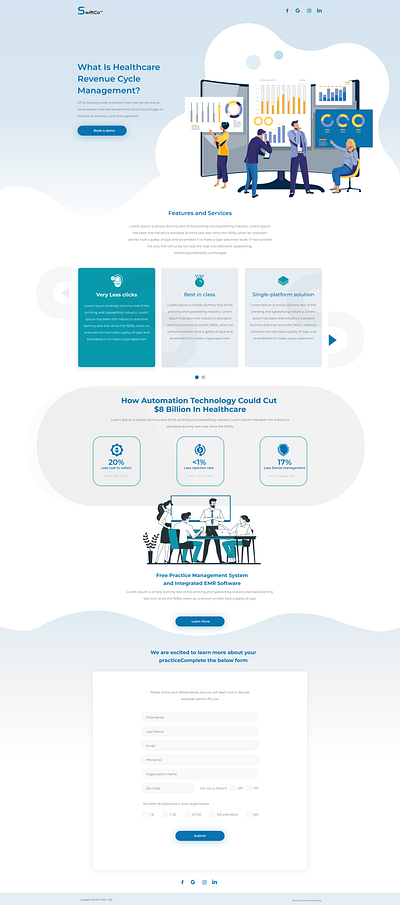 Practice Management System and Integrated EMR Software B2B branding creative design illustration logo typography ui ux vector website