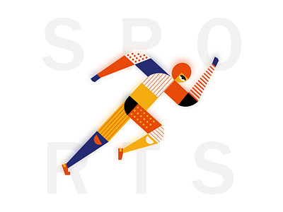 Sports Series-Run banner design illustration typography ui