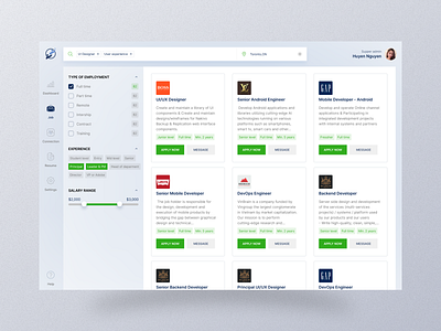 Job board - Job search admin board dashboard design filter job layout search senior