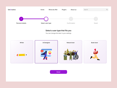 DailyUI 064 - Select User Type 064 dailyui dailyui 064 dailyuichallenge ui website