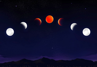The Moon design illustration