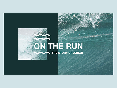 On The Run bible branding color design illustrator jonah marketing minimalistic ocean sermon sermon graphic typography whale