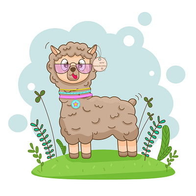 lama animals character childrens illustration cute cute animal cute art cute illustration illustration