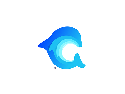 Oceanyc™ animal art blue brand branding clean dolphin gradient icon illustration logo logo design logomark mark minimal ocean simple symbol vector wave