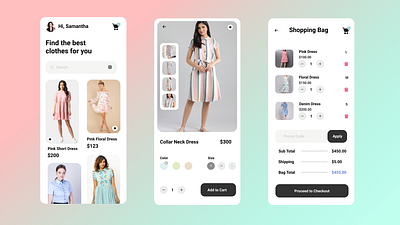 UI Design for an E-commerce Clothing Store for Mobile Devices app clothing design figma ui ux