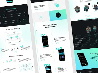 THOR Wallet Web Pages crypto crypto app cryptocurrency design graphic design interface promotiong website saas saas company ui ui design ui ux ux web design web design services web designers website website design