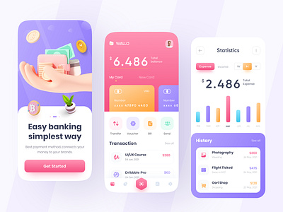 Wallet App Design app app design bank app banking banking app finance app financial fintech fintech app ios app design mobile banking mobileapp online bank app online banking online waller ui ux wallet wallet app