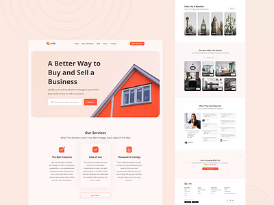 Upflip - Property landing page animation branding design exploration explore landingpage motion graphics property uidesign uiux webdesign weblanding