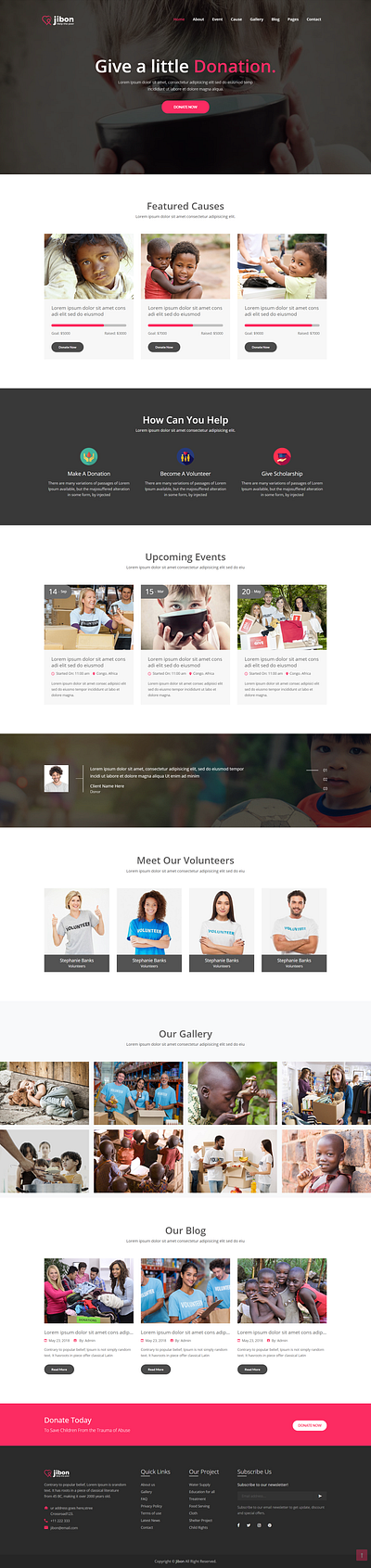 Charity HTML5 Template - Jibon charity organizations template nonprofit html template