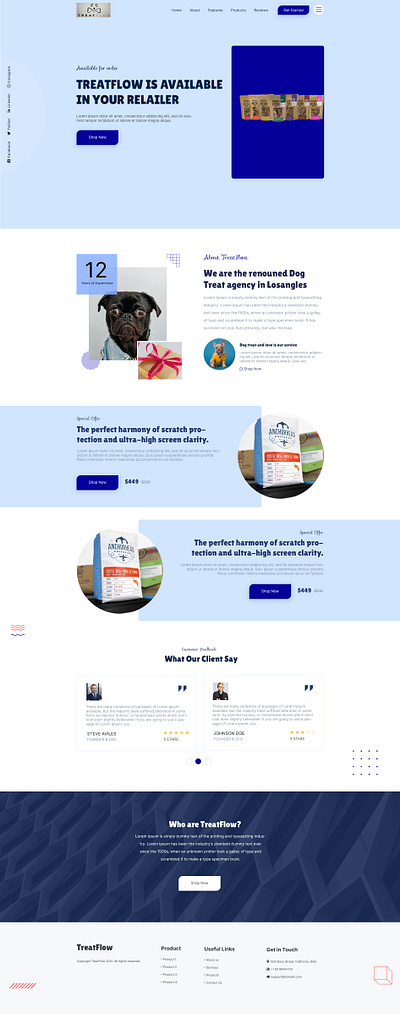 Pet tips and food UI/UX design we web design