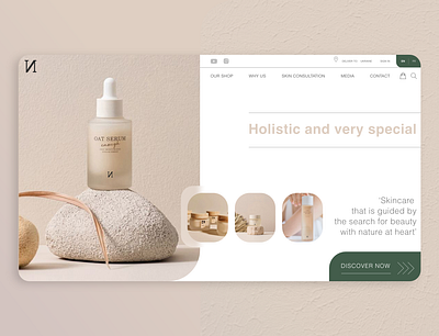 HS Skin care brand design flat minimal ui ux web website