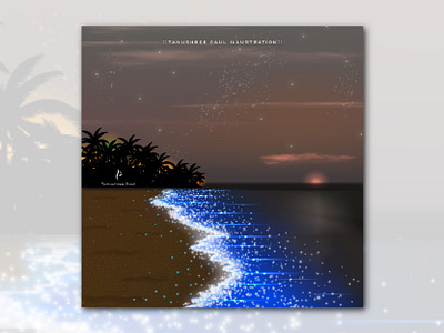 Glowing Beach design graphic design illustration vector