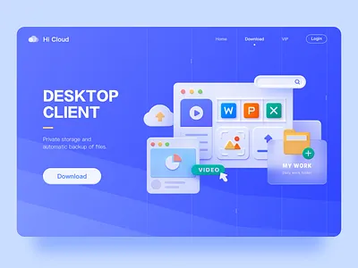 DESKTOP CLIENT blue branding