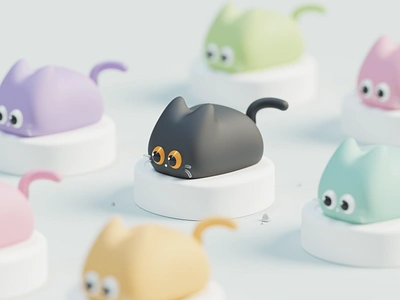 Cute Planet #002 – Cat Squad 😸 3d 3d art 3d cat 3d illustration cat squad cute cute 3d cute art cute cat cute planet illustration isometric kitten kitty nft render squad