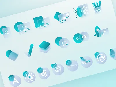 Glassmorphism Icons 3d blur frosted frosted glass glass glassmorphism graphic design icon set icons
