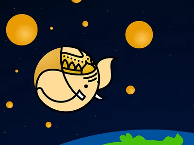 Vector Vinayagar birthday blue comic fun ganesha god graphic design illustration laddoo laddu lineart lord minimal sketch sweet tamil vinayagar world yellow